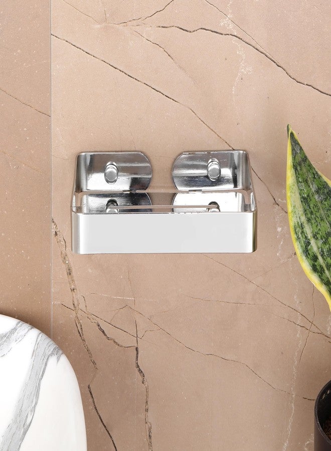 FORTUNE Wall Mounted Stainless Steel Bathroom Soap Stand, Soap Holder, Soap Dish, Sabun Case Container Bathroom Accessories for Homes, Hotels-Chrome Finish Rectangle (Pack of 1) - Image 5